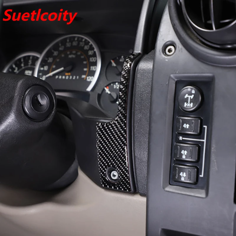 

Suetlcoity For Hummer H2 03-07 Soft Carbon Fiber Car Steering Wheel Dashboard Both Sides Trim Stickers Interior Car Accessories