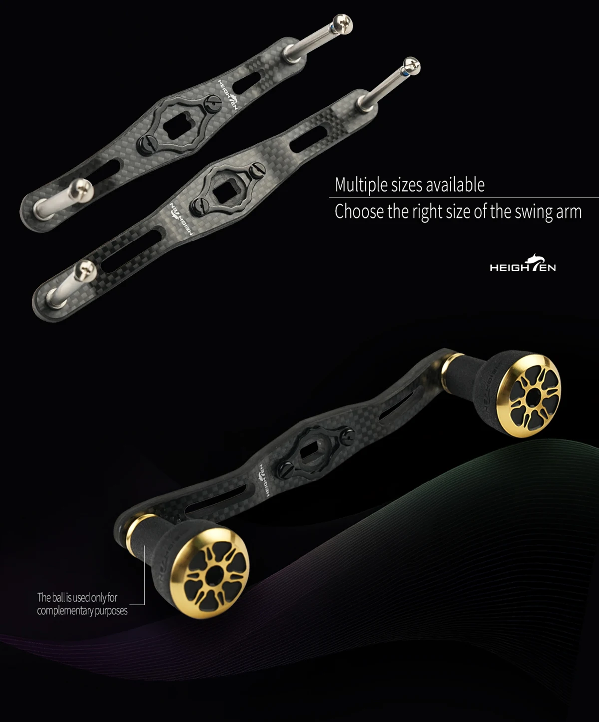 HEIGHTEN Baitcastingrolle Carbon Griff 110mm/120mm/130mm Ohne Knopf Für Shimano Daiwa Abu Köder Reel – Detail 5