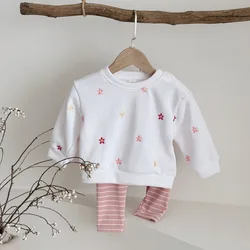 Newborn Girl Clothes Winter Warm Infant Outfit Floral Top Pants Sets 2Pcs Long Sleeve Suit 0-3Years Kids Clothing Tracksuit