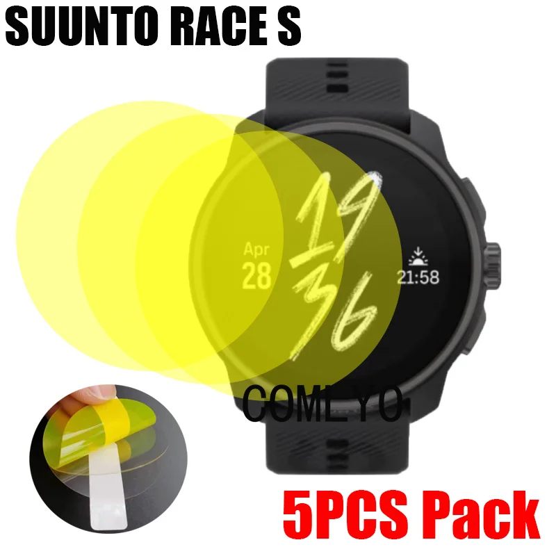 5Pcs Soft Film For Suunto Race S Vertical Smart watch Screen Protector TPU Hydrogel Unthin HD Anti-Scratch Films