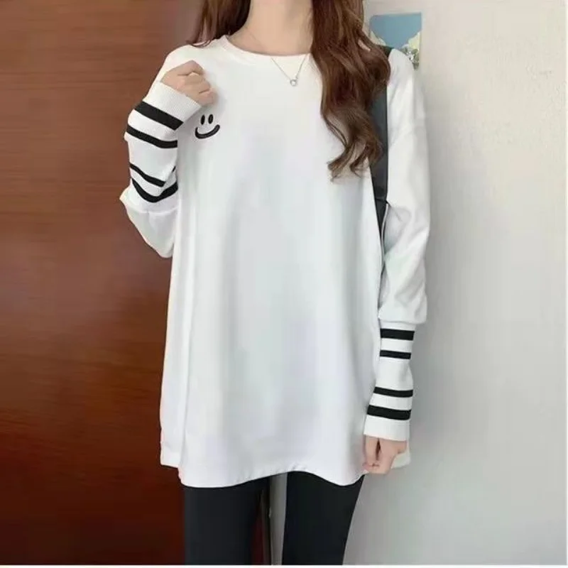 T Shirts Female Long Sleeve Clothes Autumn Tees Spring Top for Women Harajuku Original Causal Luxury Vintage Causal O Pulovers Y