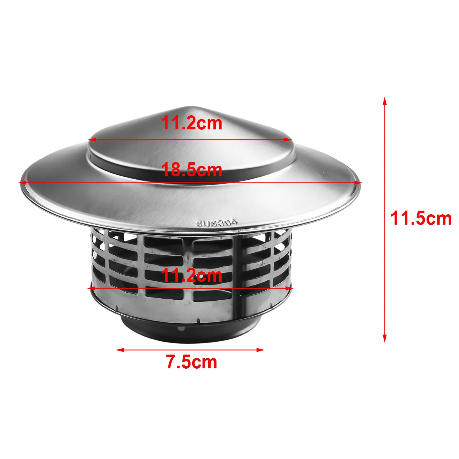 1pc Exhaust Chimney Cap Hood Outdoor Exit Roof Pipe Stainless Steel Chimney Cap Fittings For Ventilation Ducts