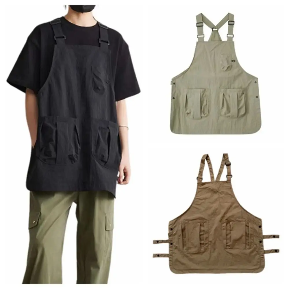 

Portable Adjustable Kitchen Aprons with Pockets Solid Color Cleaning Aprons Antipollution Breathable Waterproof Apron Baking