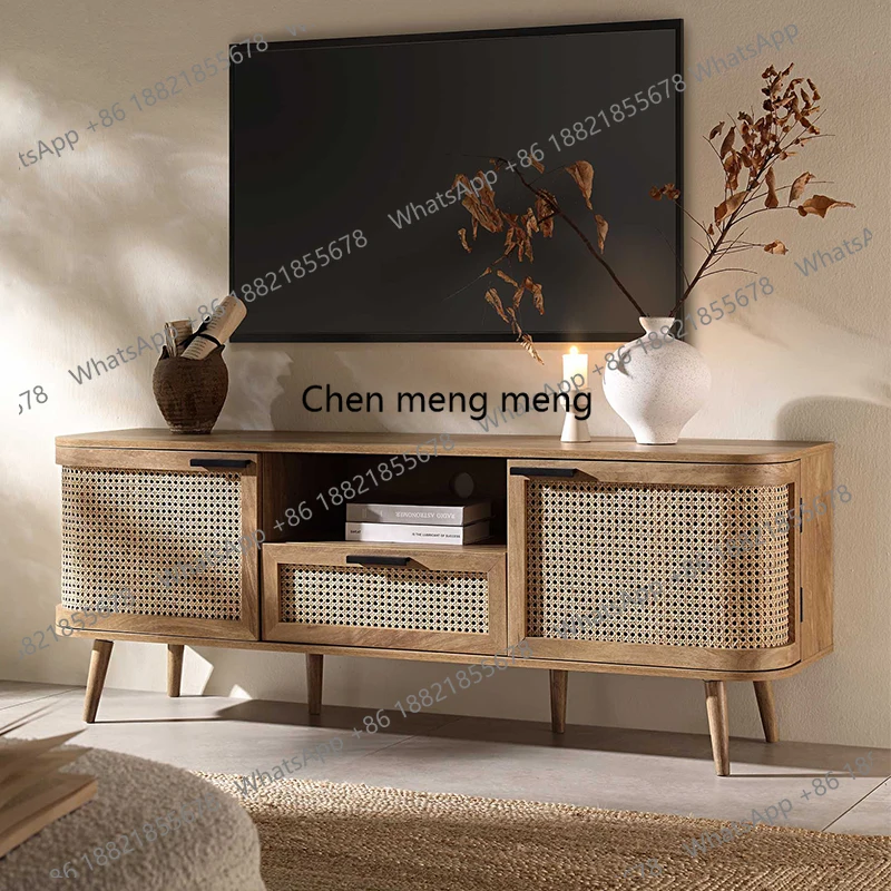 

Solid wood TV cabinet small apartment, living room storage, storage, floor cabinet