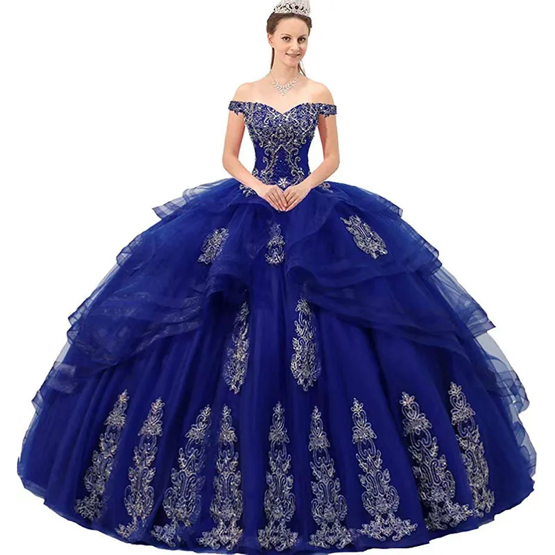 Off Shoulder Colorful Gauze Decal Wedding Dress Solo Performance Costume Adult Ceremony Fluffy Skirt Hosting Gown Customized