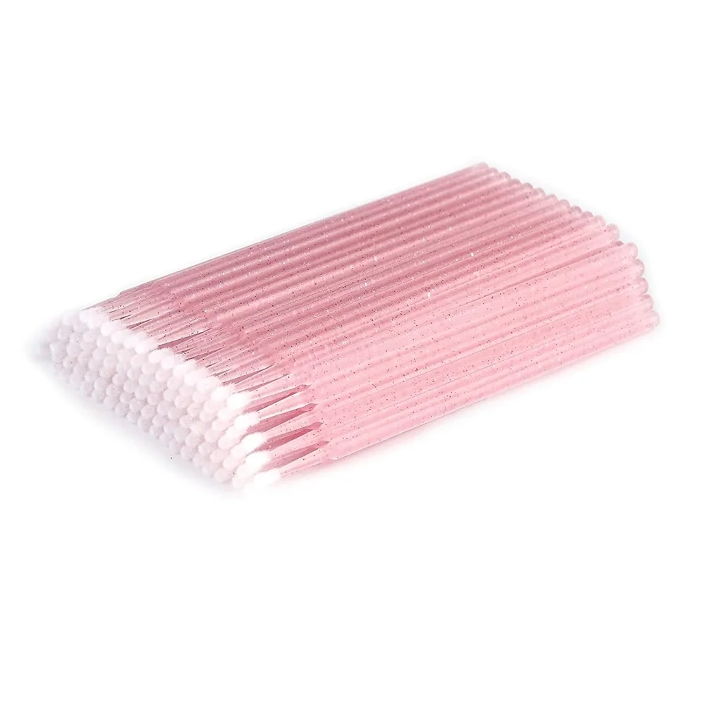 500PCS Crystal Micro Brush Disposable Individual Lash Removing Swab Micro Brush Medium quality Eyelash Extension Tools