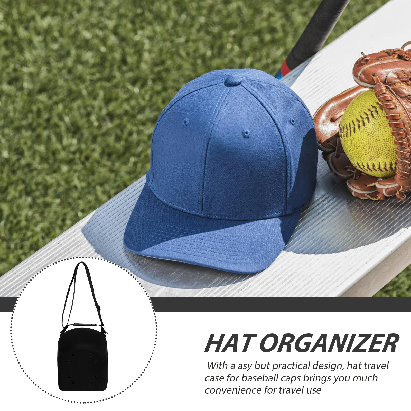 

1pc EVA Hats Storage Box Travel Case for Baseball Caps Lightweight Waterproof Hat ganizer Portable Caps Carrier Bag Black