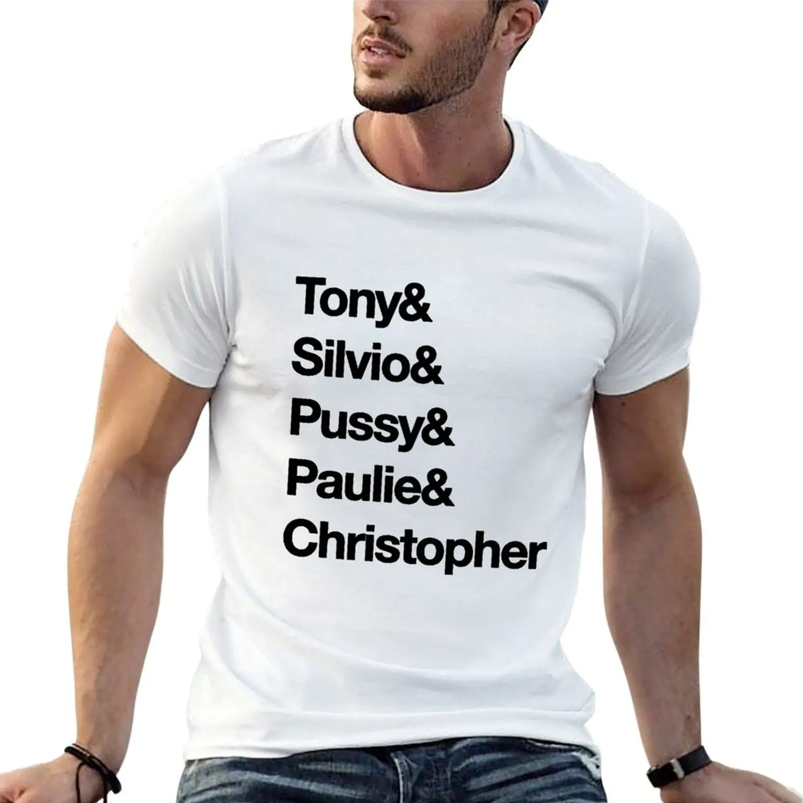 Camiseta Tony & Silvio & Pussy & Paulie Christopher, camisetas de anime, camisetas de gran tamaño para hombre, camiseta ajustada