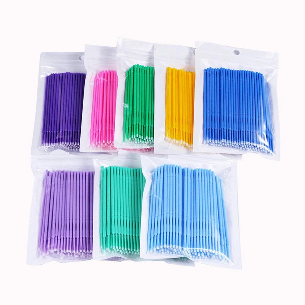 100PC Disposable MicroBrush Eyelashes Extension Individual Lash Removing Swab Micro Brush For Eyelash Eyebrow Makeup Tools