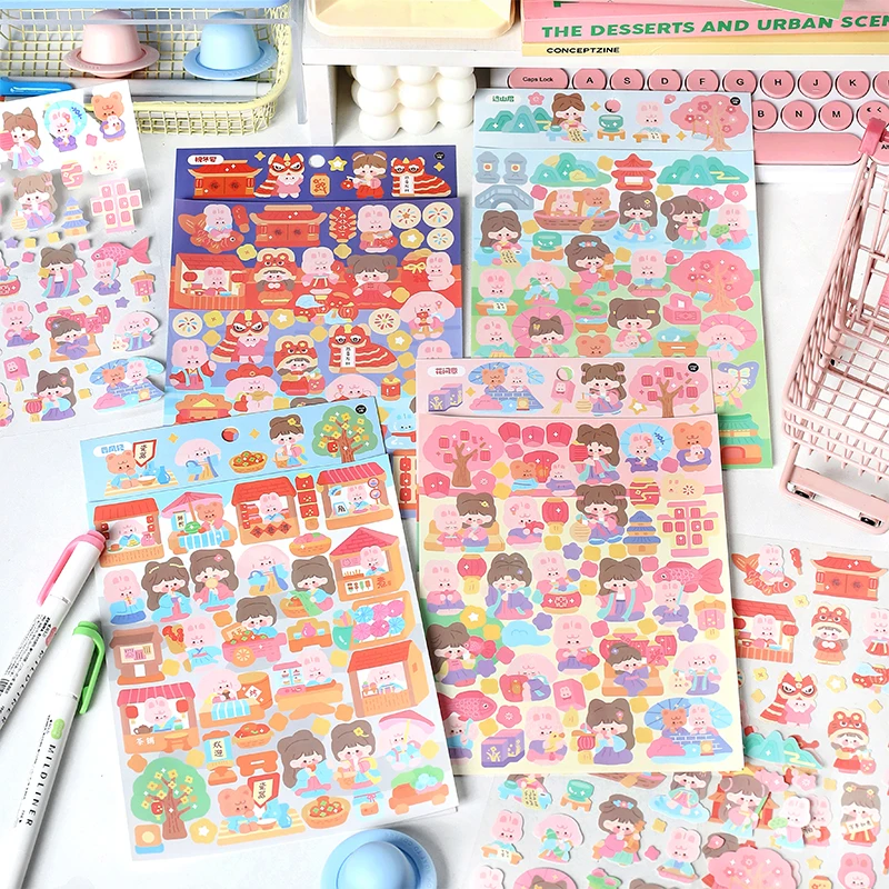 1Pc Kawaii Bunny Decorative Stickers DIY Scrapbooking Diary Album Journal Rabbit Cute School Stationery Sticker