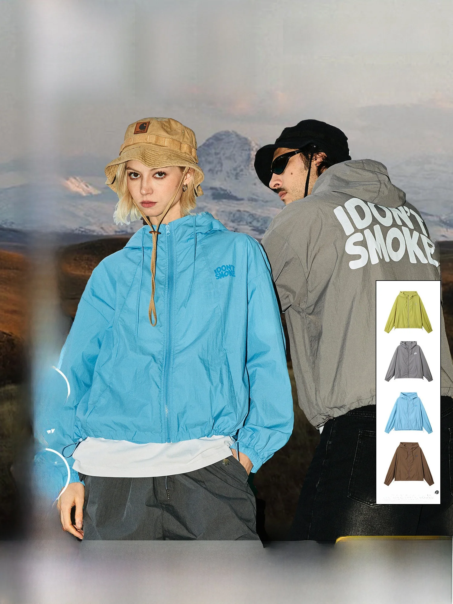

DonSmoke Lightweight Outdoor UV Protection Couple's Sunscreen Clothing UPF50+ Cool Feeling Nylon Long Sleeve Hoodie for City ...
