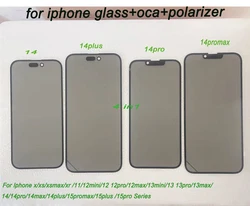 1PCS 1:1 Orig Quality outer glass +OCA+ Polarizer Glue for iPhone 12 13mini 14 15plus 14 15pro max touch lens Replacement