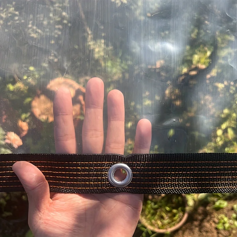 Speziell für Hof, Balkon, Garten: 2x4m transparente, wasserdichte Plane mit Seil und Schnallen – Outdoor-Sonnenschutz und Regenschutz – Detail 8