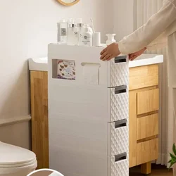 Exclusive Bathroom Quilted Racks Plastic Floor Standing Multi-Layer Toilet Gap Holder Side Storage Cabinet for Efficient