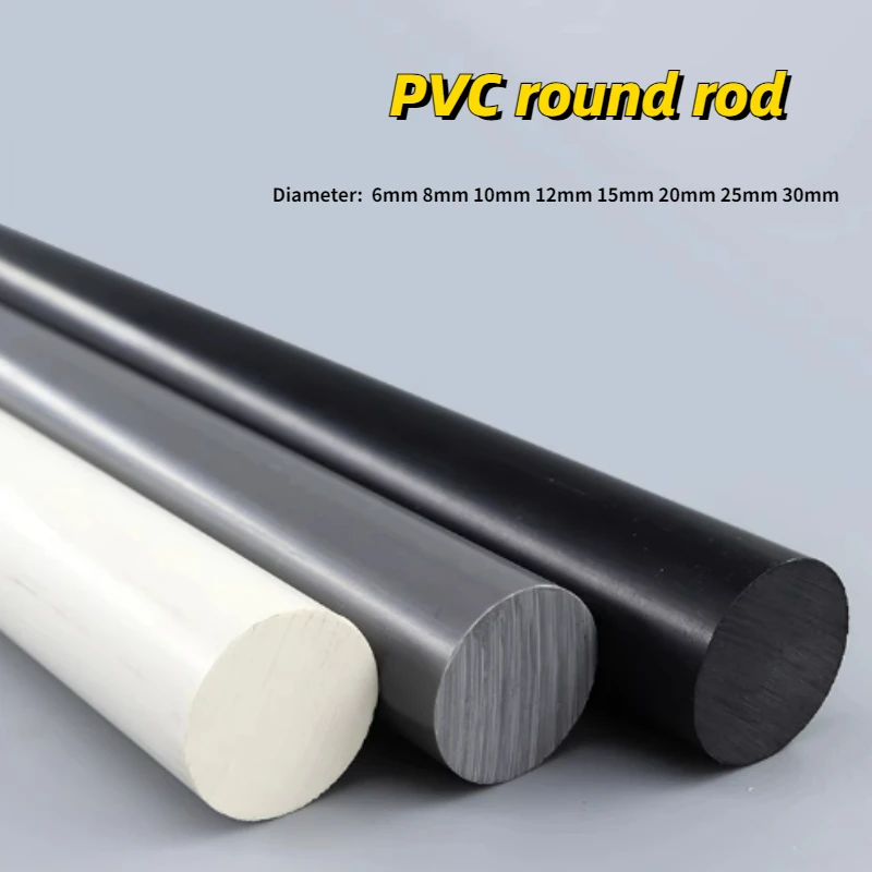 1/2/4pcs White Gray Black Plastic PVC Round Rod Bar Diameter 6/8/10/12/15/20/25/30mm for DIY Tools Length 500MM