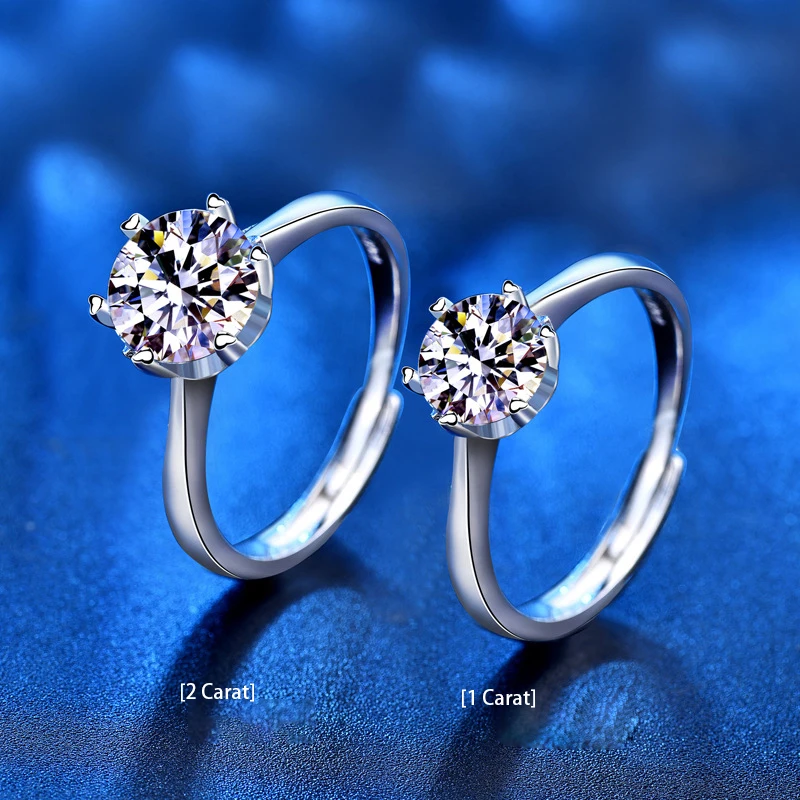 

GRA Certified Moissanite Ring D color Lab Diamond Solitaire Ring For Women Engagement Promise Wedding Band Jewelry