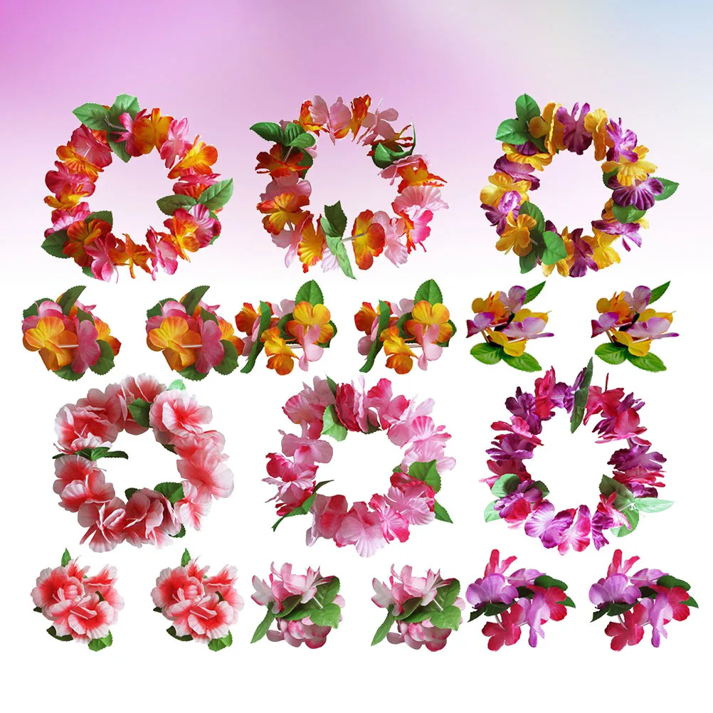 

6Sets Floral Wreath Headband Wristbands Set Lifelike Flower Accessories for Girls Parties Weddings Photography Gifts