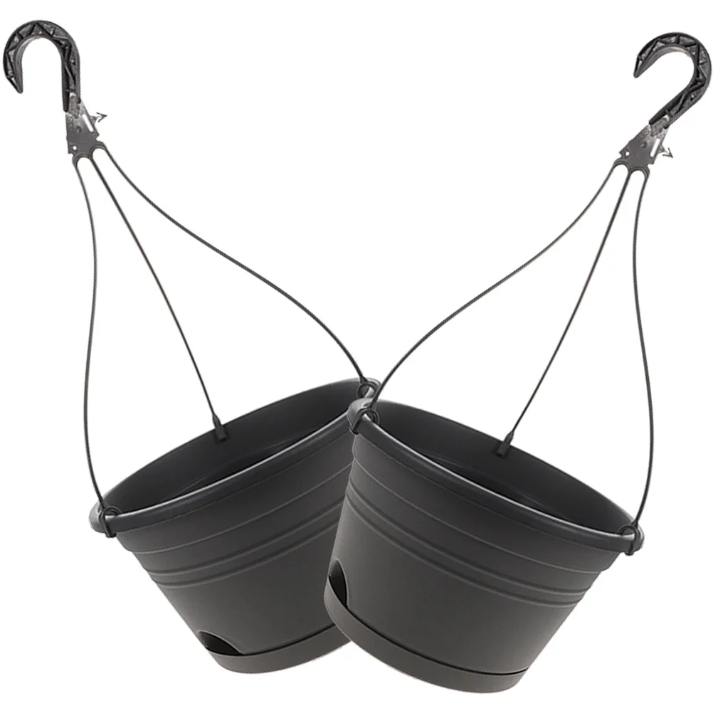 

2 Pcs Balcony Guardrail Hanging Orchid Basin Wall Flower Pot Planter Planters Plastic Pots
