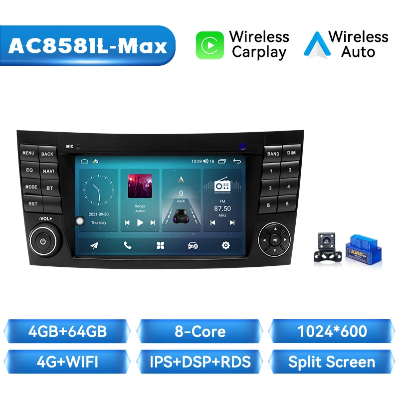 Autoradio Speler Voor Mercedes Benz E-klasse W211 E200 E220 E300 E350 E240 E270 E280 CLS KLASSE W219 Android14 Draadloze Carplay DSP