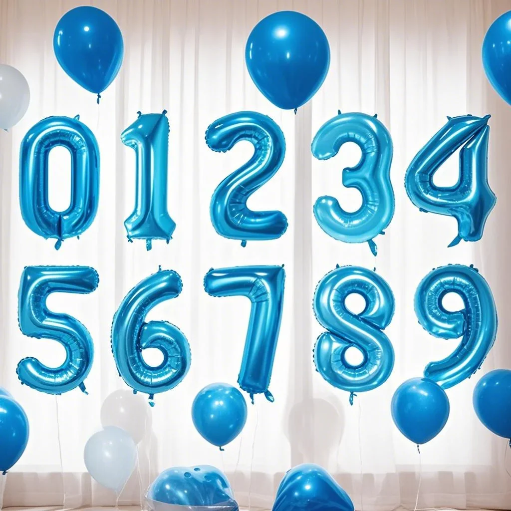 40inch Blue Large Numbers Balloon 0 1 2 3 4 5 6 7 8 9 Birthday Digit Bachelorette Balloons Figure Golob Party Ballon Decoration