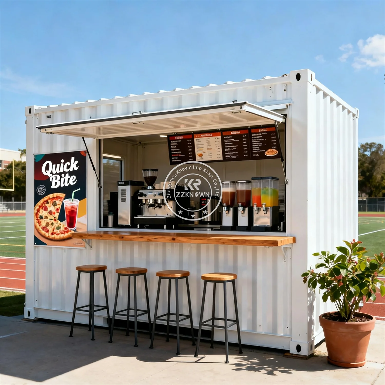 

Portable Prefabricated Mobile Kiosk Coffee Shop Small Steel Coffee Bar Shipping Container Shop Modular Container Restaurant