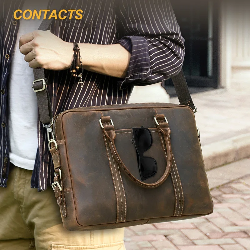 

New Can Hold 13.3-inch Laptop Bag Multi Functional Leather Briefcases Men Leather Men Briefcase Business Shoulder Crossbody Bag