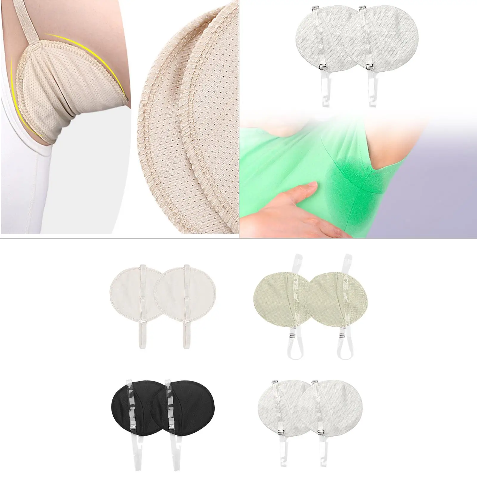 

2 Pieces Underarm Pad Reusable Breathable with Shoulder Strap Armpit Shield