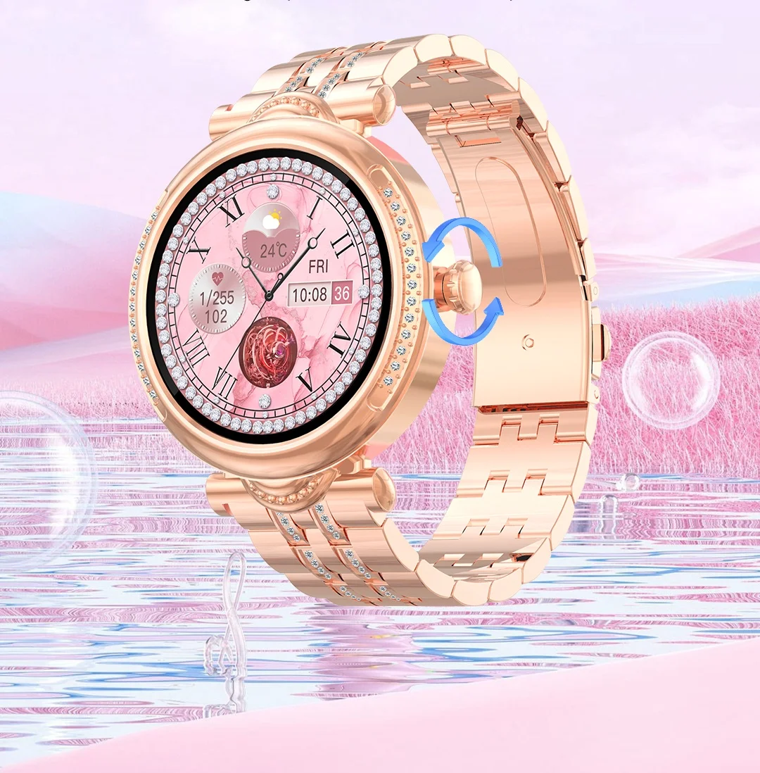 ساعة ذكية للنساء، مراقبة معدل الصحة لمدة 24 ساعة، مراقب النوم، متتبع الأنشطة الخارجية، ساعة رياضية مع ساعة ركوب الدراجات السعرات الحرارية #1