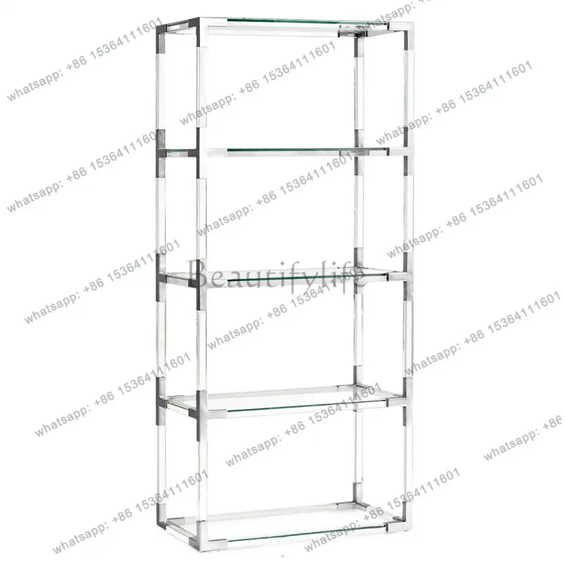 Creative acrylic transparent bookshelf storage multi-layer floor simple display rack