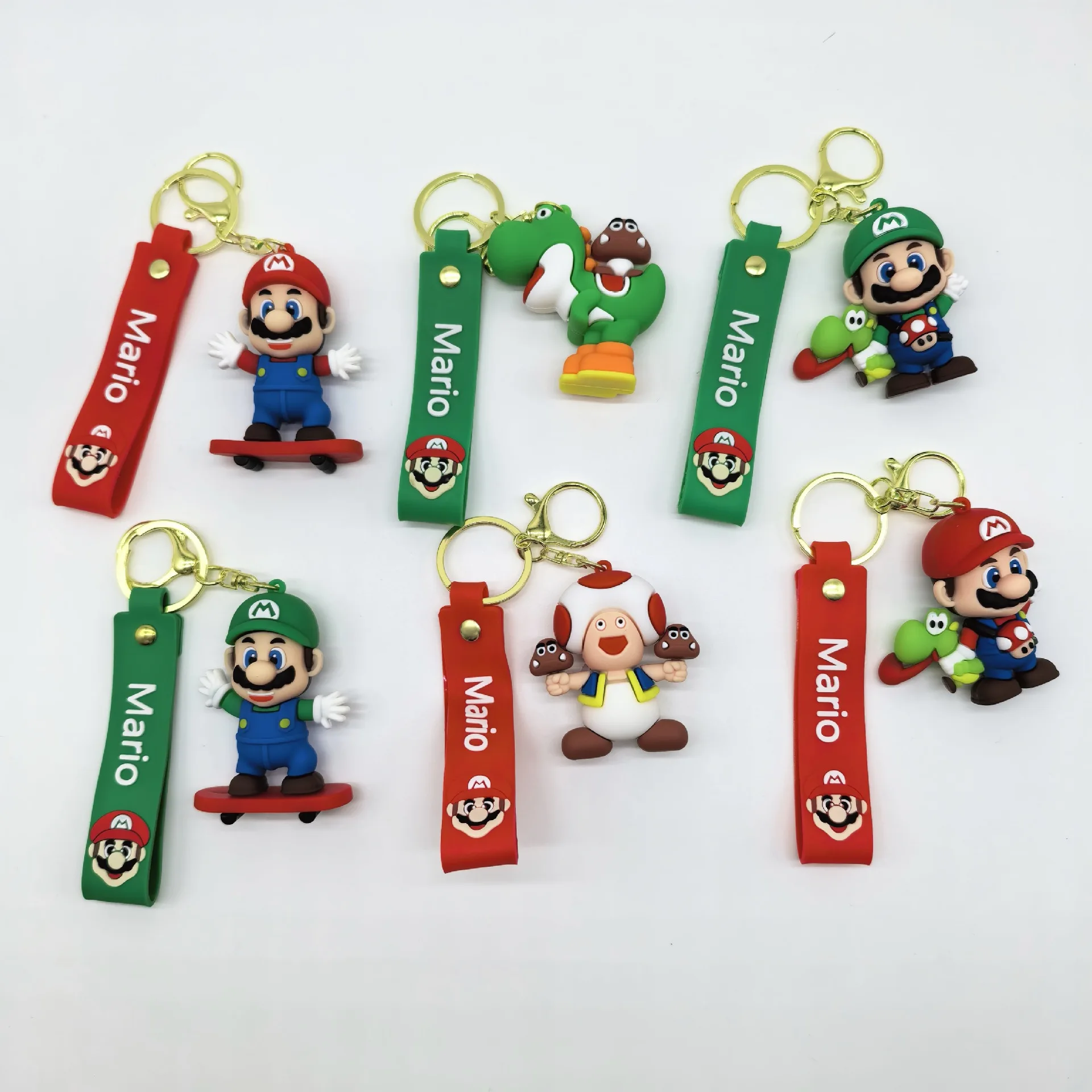 

Mario Keychain PVC Soft Rubber Cartoon Waterway Worker 3D Stereoscopic Backpack Backpack Car Small Gift Batch Anime Cartoon