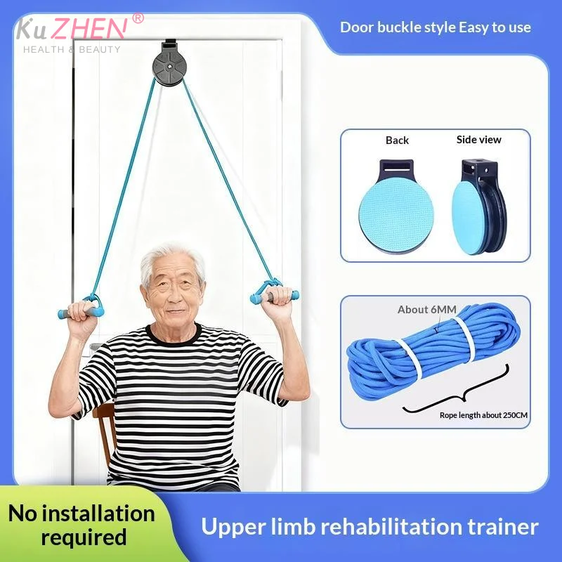 1 Set de Soporte de Ejercicio para Articulación del Hombro con Polea y Anillo, para Rehabilitación de Miembros Superiores en Ancianos con Ictus y Hemiplejia, Cuerda de Entrenamiento