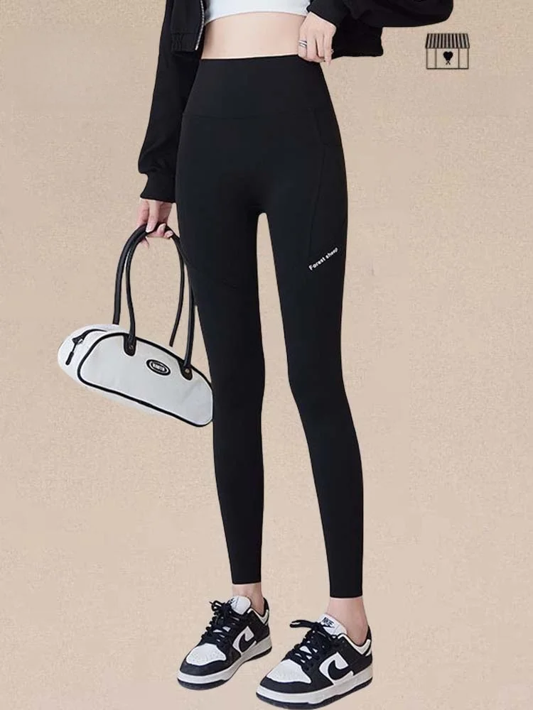 

Sl цельные брюки для йоги из овчины, женские повседневные брюки с высокой талией и контролем живота, подтягивающие ягодицы, эластичные базовые многослойные брюки