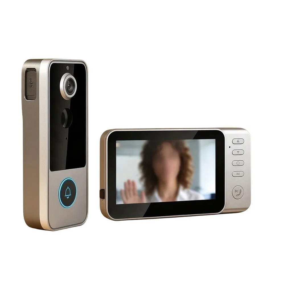 Wireless Smart Doorbell with For Wide Angle Lens Motion Alerts and Two-Way Audio Communication Wireless Smart Doorbell