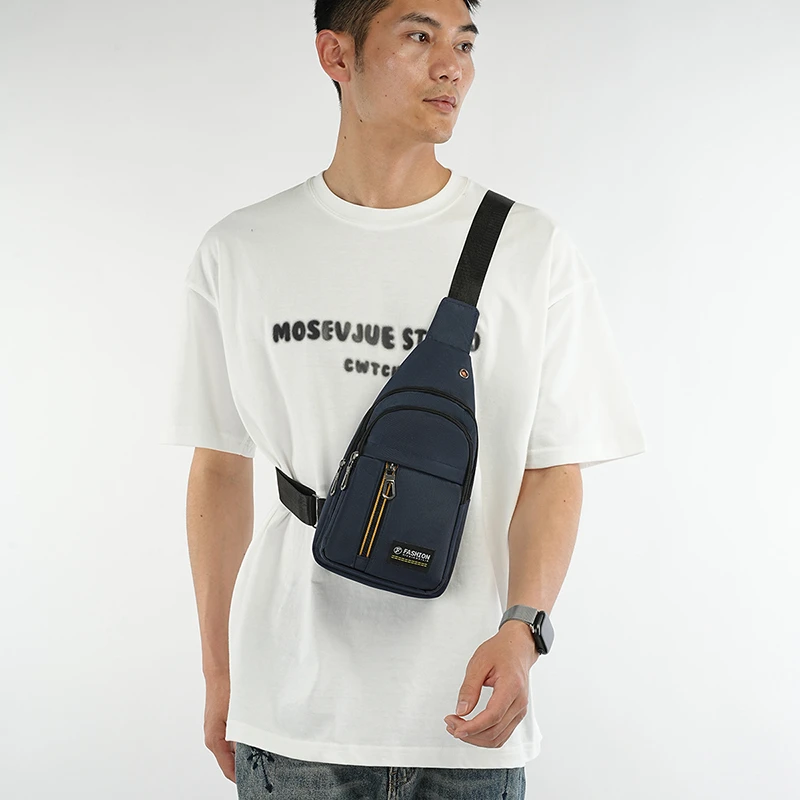 رجل حقائب الصدر عالية الجودة الرجال كتف واحد حقيبة كروسبودي سعة كبيرة الرياضة في الهواء الطلق الترفيه موضة حقيبة صغيرة على ظهره الرجال