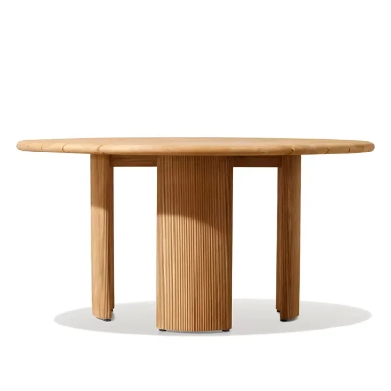 

American modern dining room furniture, all-weather wooden rectangular round, outdoor teak dining table