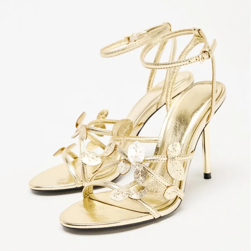 

Sexy Open Toe High Heeled Sandals Women Fashion Narrow Band Ankle Buckle Dress Shoes Luxury Brand Designer Shoe Zapatos De Mujer