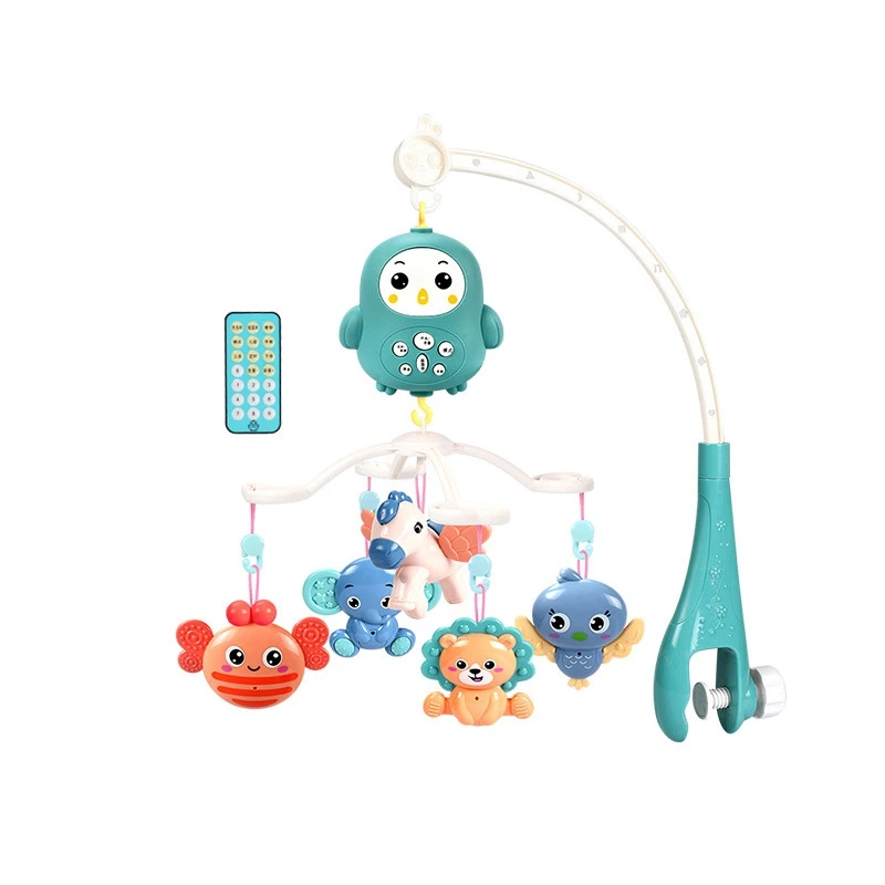 

HOT-Baby Rattles Crib Nursery Mobiles Holder Rotating Mobile Bed Bell Musical Box Projection 0-12 Months Infant Baby Toys