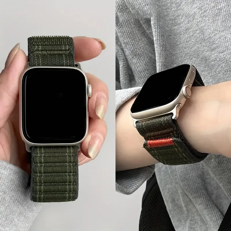 Nylon Strap For Apple Watch Band Ultra 1-3 49mm S11 46mm 42mm 45mm 41 44mm 38 Wave pattern Bracelet For iWatch Series 10 9 8 7 6
