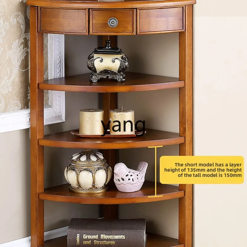LH solid wood dining side triangular shelf corner cabinet living room corner cabinet