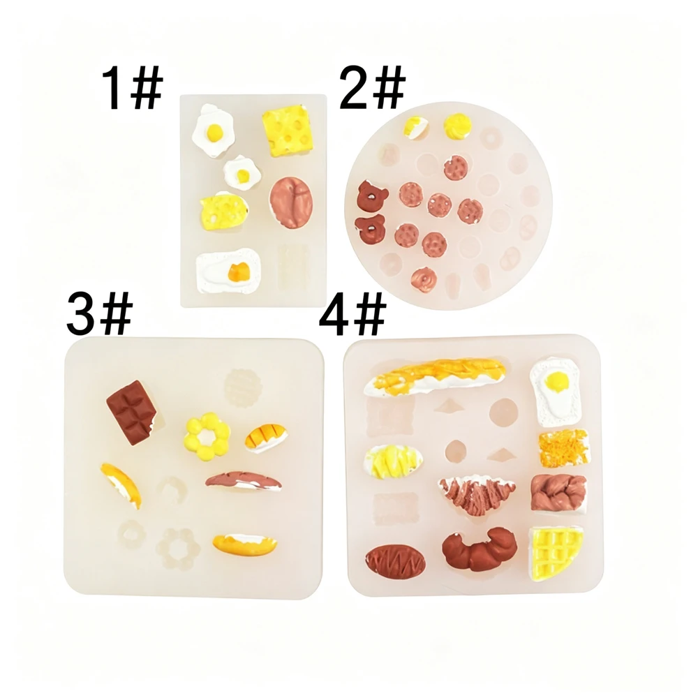 Mini Silicone Mold Heart-Shaped for DIY Cookie Croissant Egg-tart Polymer Clay Food Toys Epoxy Resin Nail Art Accessories Maker