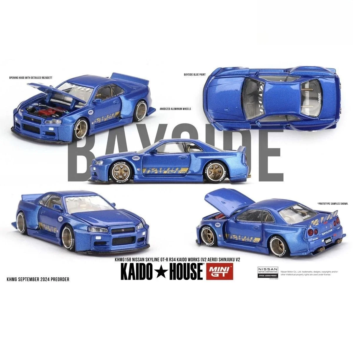 

Kaido House MINIGT 1:64 Nissan Skyline GTR R34 Premium Diecast Car Model Vehicle Collectible