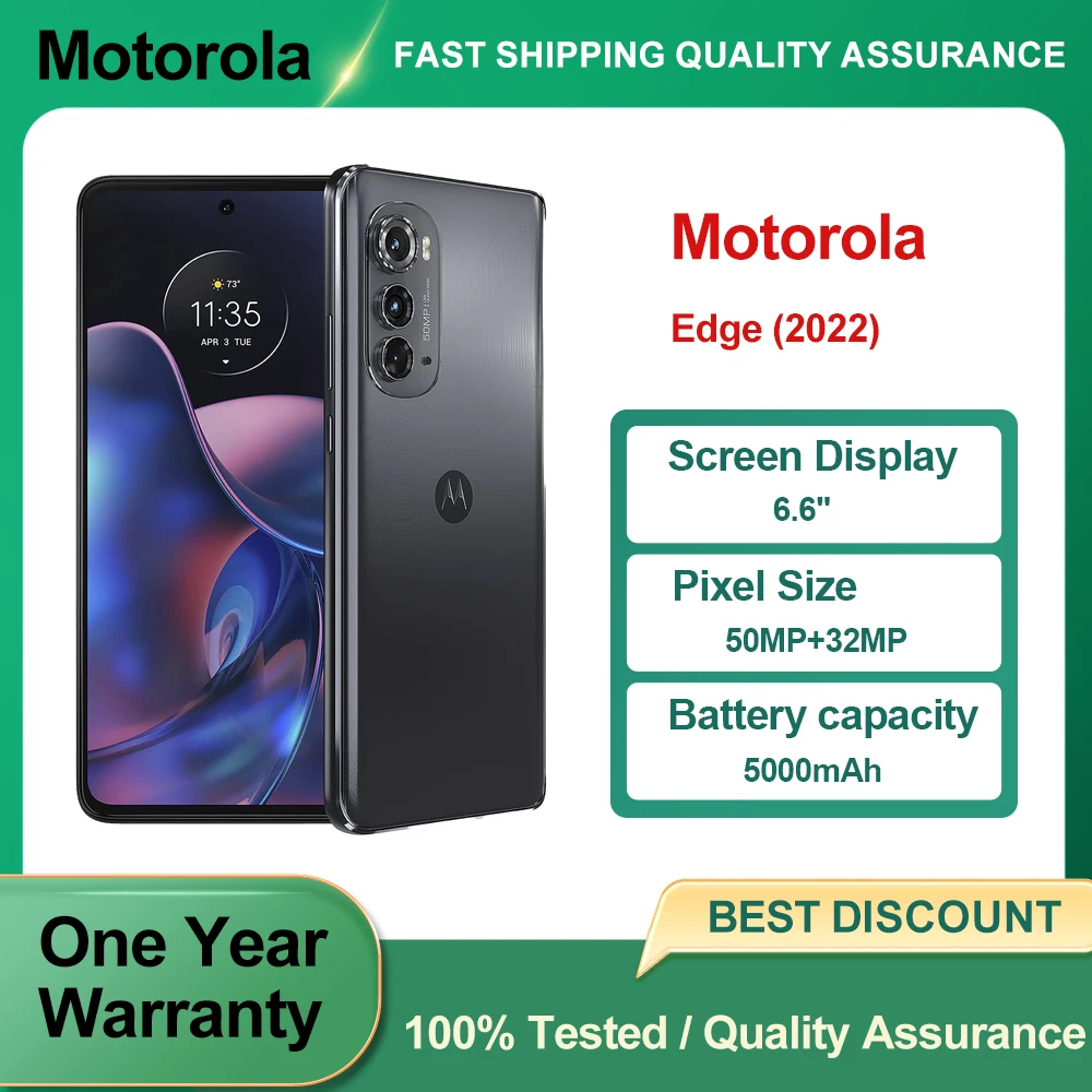 وحدة المعالجة الذكية الأصلية المستخدمة Motorola Edge(2022) 5G XT2205 CPU MediaTek Dimensity 1050 شاشة 6.6 بوصة بصمة أندرويد 12