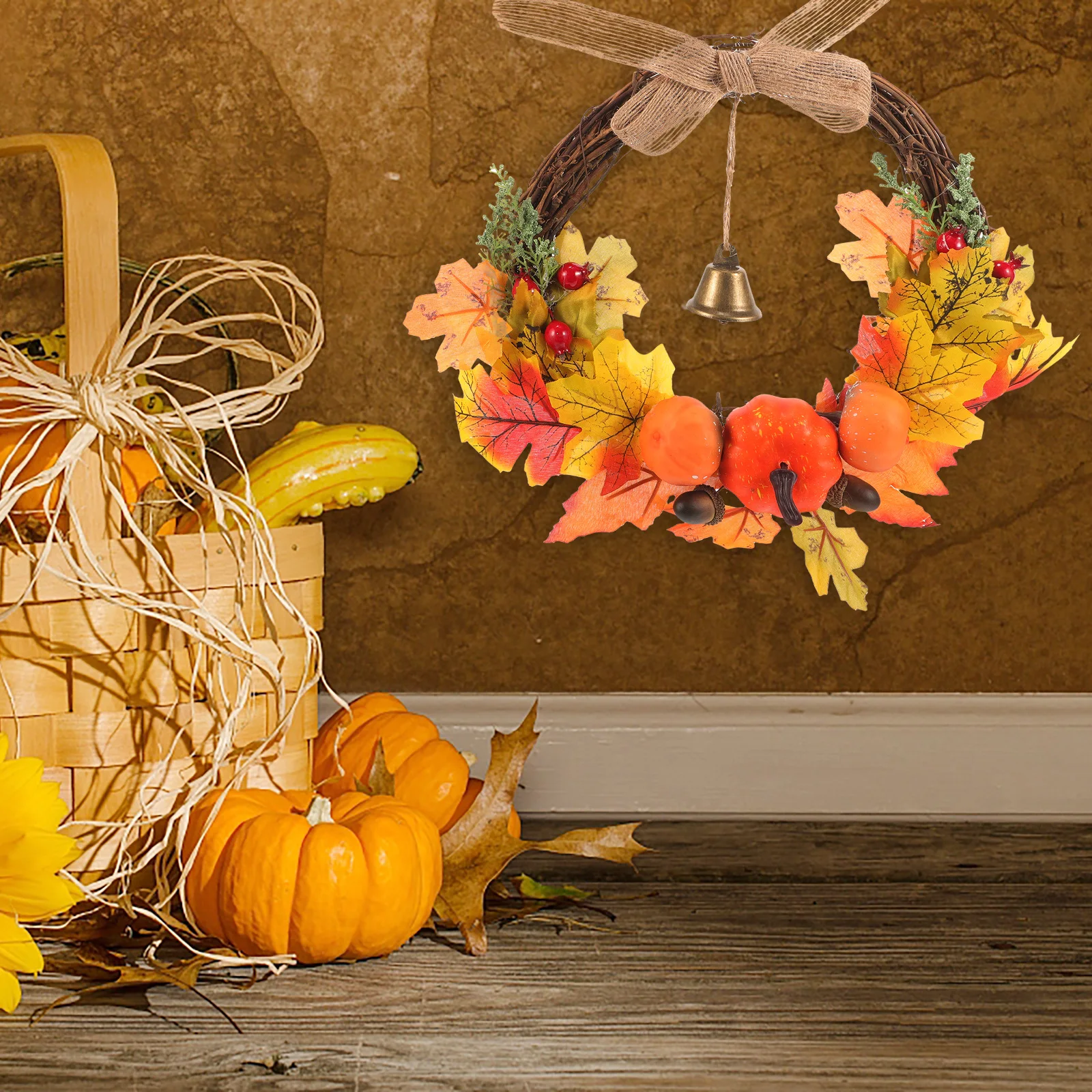 

Harvest Festival Wreath Autumn Wall Hanging Thanksgiving Decorations Holiday Backdrop Photos Fall Festivals Thanksgiving