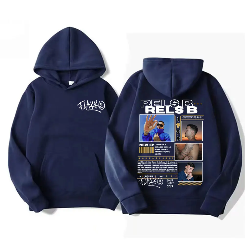 Rapper RELS B Skinny Flakk 2025 Tour Hoodie Men Women's Vintage Gothic Hip Hop Sweatshirt Casual Comfort Fleece Pullover Hoodies