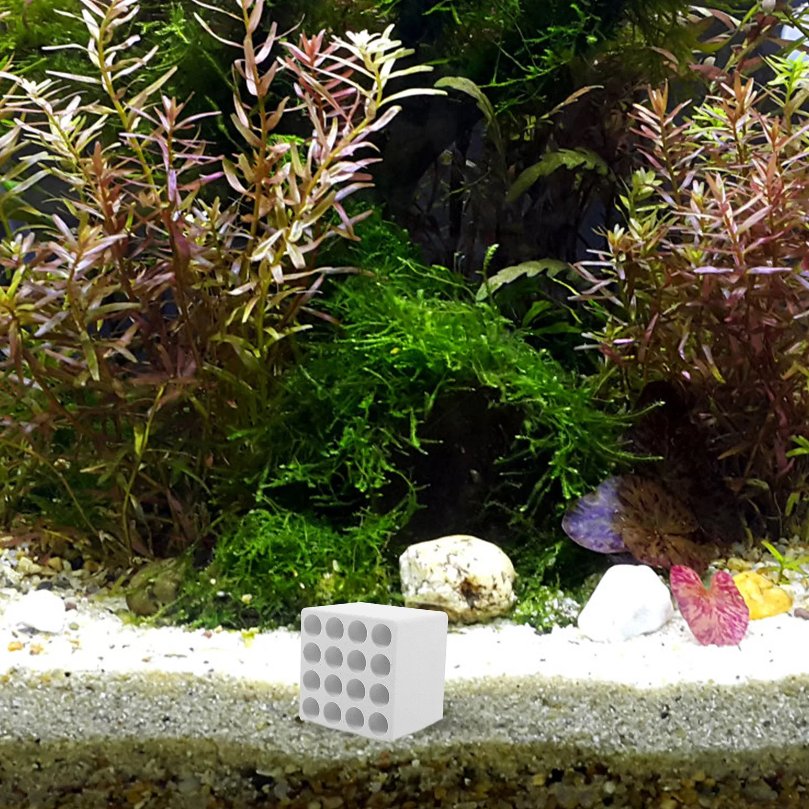 

Purple Sand Aquarium Rock Decor Fish Tank Cave for Shrimp Cichlid Betta Fish Hideout Breeding Nest Shelter Habitat