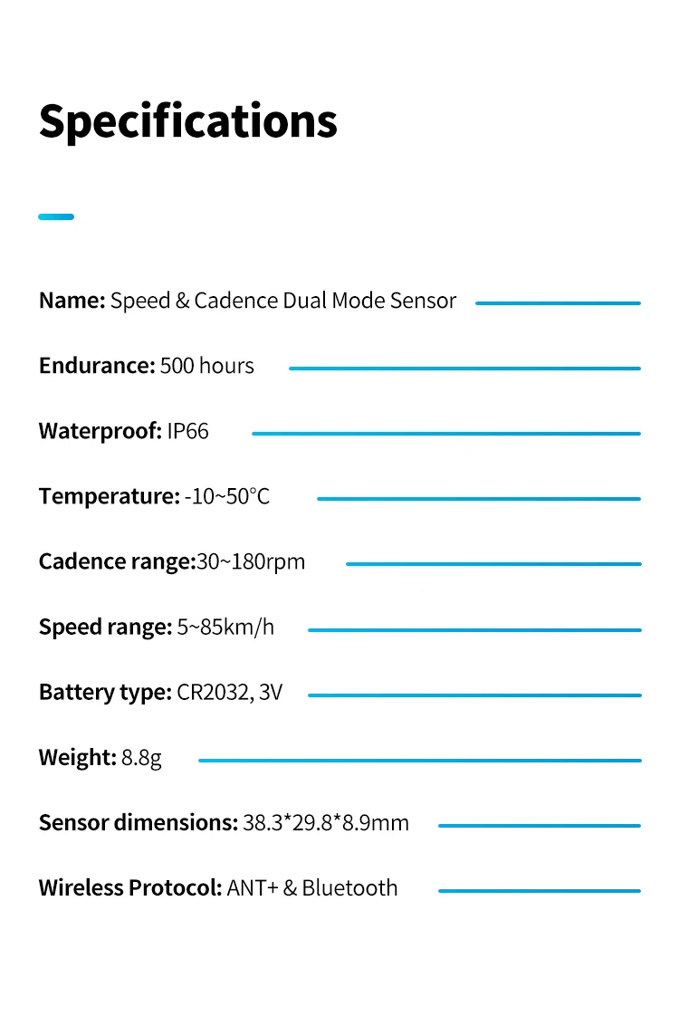 GEOID CS600 Geschwindigkeit Trittfrequenzsensor IPX66 für Radfahren Drahtloser Fahrradcomputer Für GARMIN Bryton Wahoo Rennrad MTB kompatibel – Detail 10