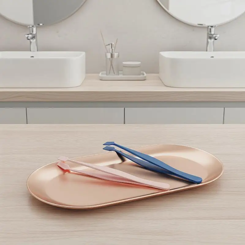 Anti-Stick Matte Eyelash Tweezers 45° Angled Non Slip Grip Spatula Tweezers False Lash Application For Beginners