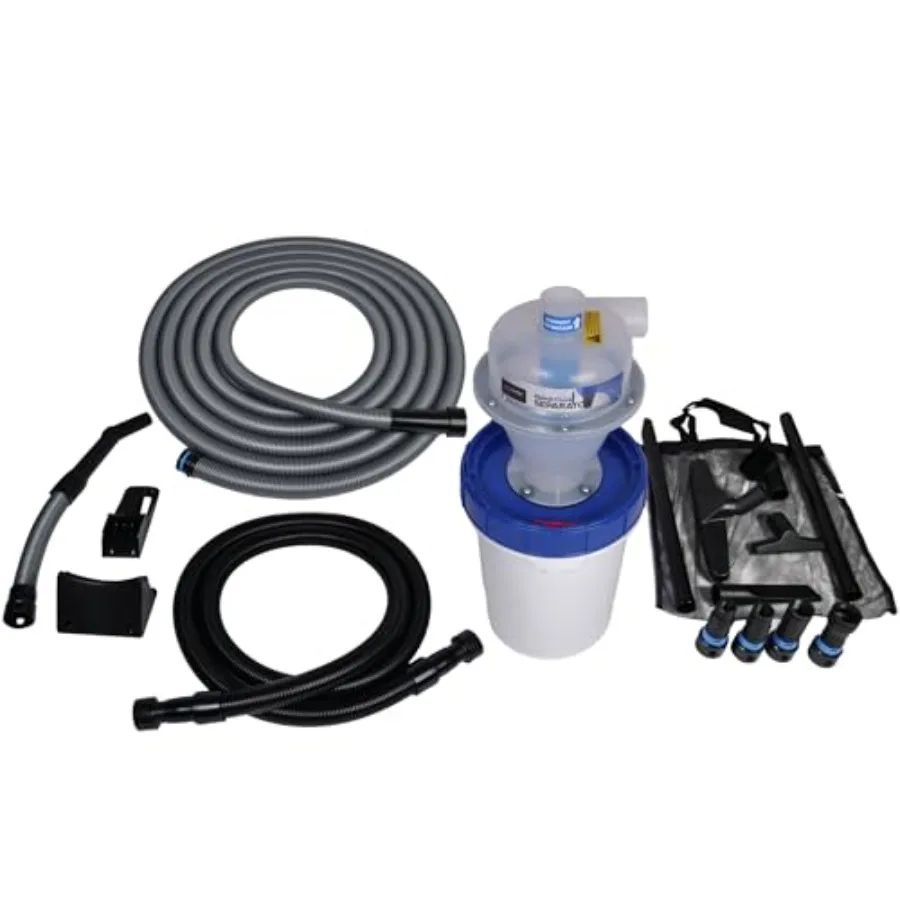 

Быстросъемный сепаратор и настенный контейнер для сбора отходов на 5 галлонов, набор адаптеров для электроинструментов и комплект шлангов длиной 30 футов с аксессуарами для чистки