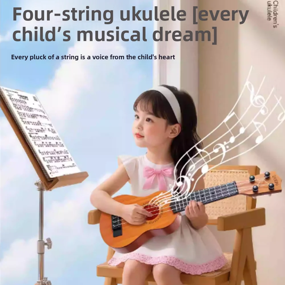 4-snarige ukelele muziekinstrument Educatief verstelbare knop Simulatie ukelele Speelbaar Klassieke muzikale buitenspellen