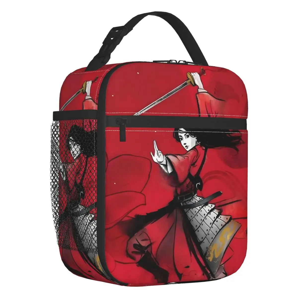 

Custom Mulan Thermal Insulated Lunch Bags Brave Hero Cute Princess Resuable Lunch Tote for Outdoor Camping Travel Food Box